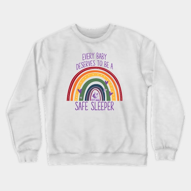 Safe Sleepers LGBTQ+ Rainbow Crewneck Sweatshirt by SafeInfantSleep